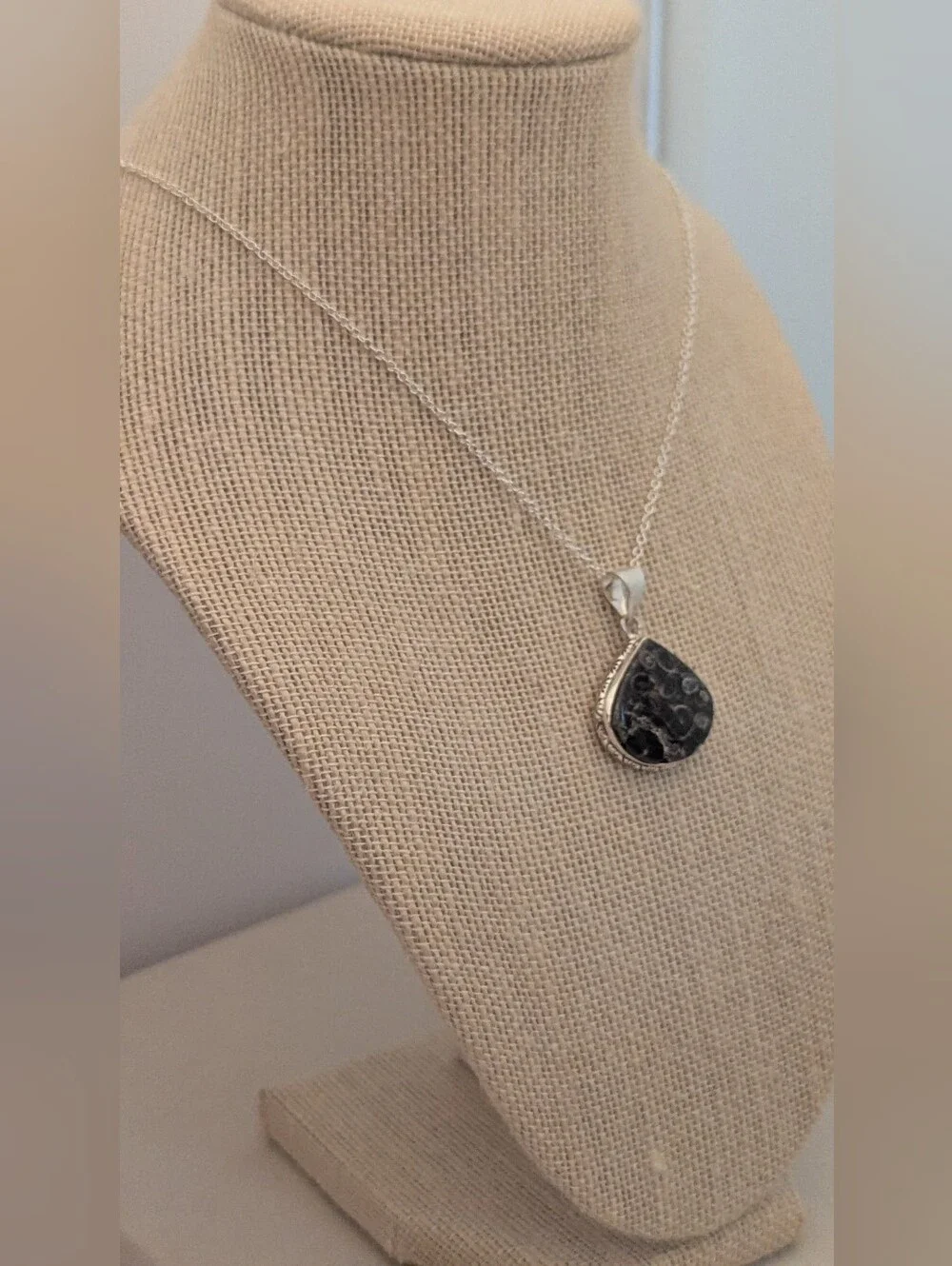 Turritella Fossil Agate Sterling Silver Pendant P052926-03